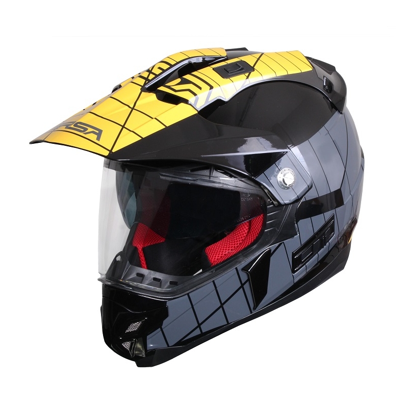 Enduro prilba so slnečnou clonou RSA MX-01 čierno / šedo / žltá vypredaj výpredaj