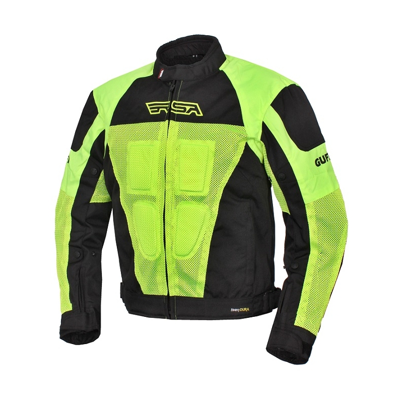 Bunda na moto RSA Guff čierno-fluo žltá výpredaj