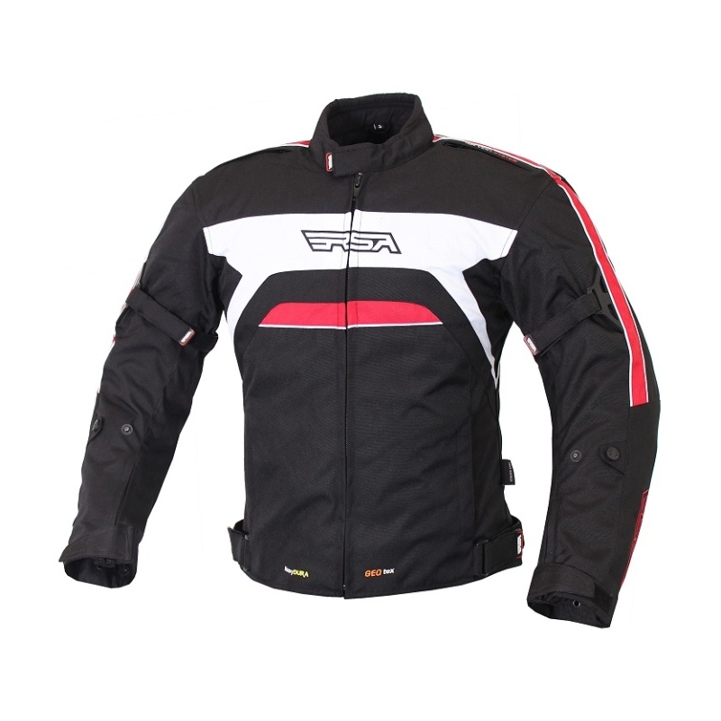 Bunda na moto RSA Iron čierno-červená vypredaj výpredaj