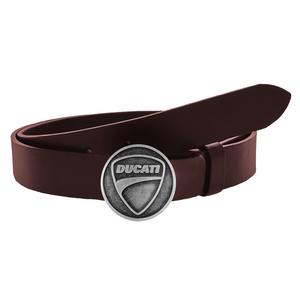 Kožený moto opasok so sponou Ducati hnedý