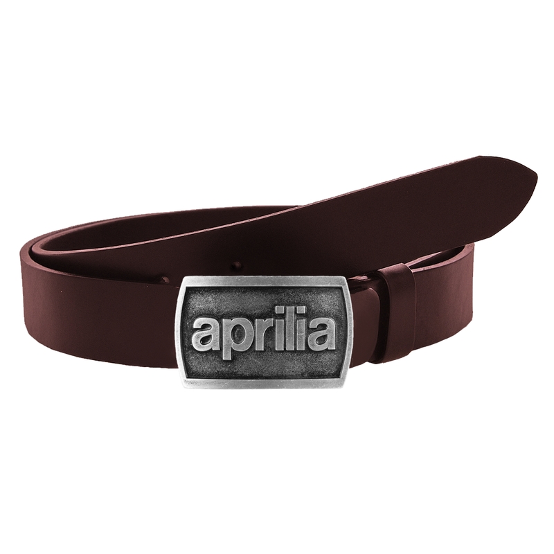 Kožený moto opasok so sponou Aprilia hnedý