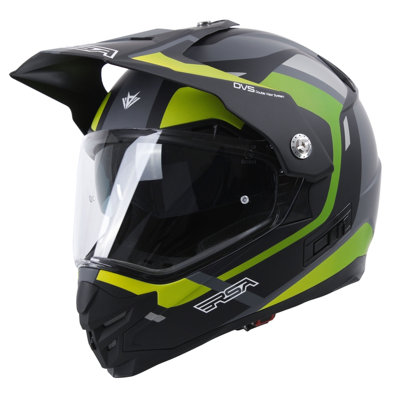 Enduro prilba RSA MX-01 EVO čierno-šedo-fluo zelená