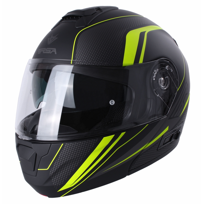 Vyklápacia prilba na motocykel RSA Rival čierno-šedo-fluo žltá