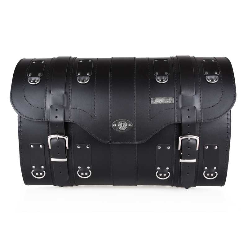 Kožený moto kufr na motorku Chopper RSA-15A se zám