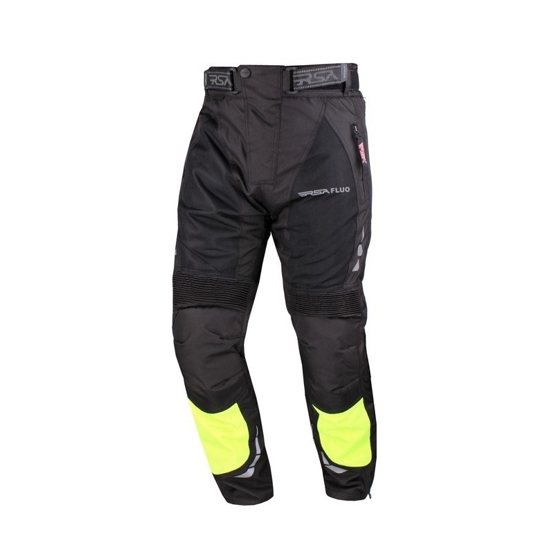 Nohavice na moto RSA Airforce čierno-fluo žlté výpredaj