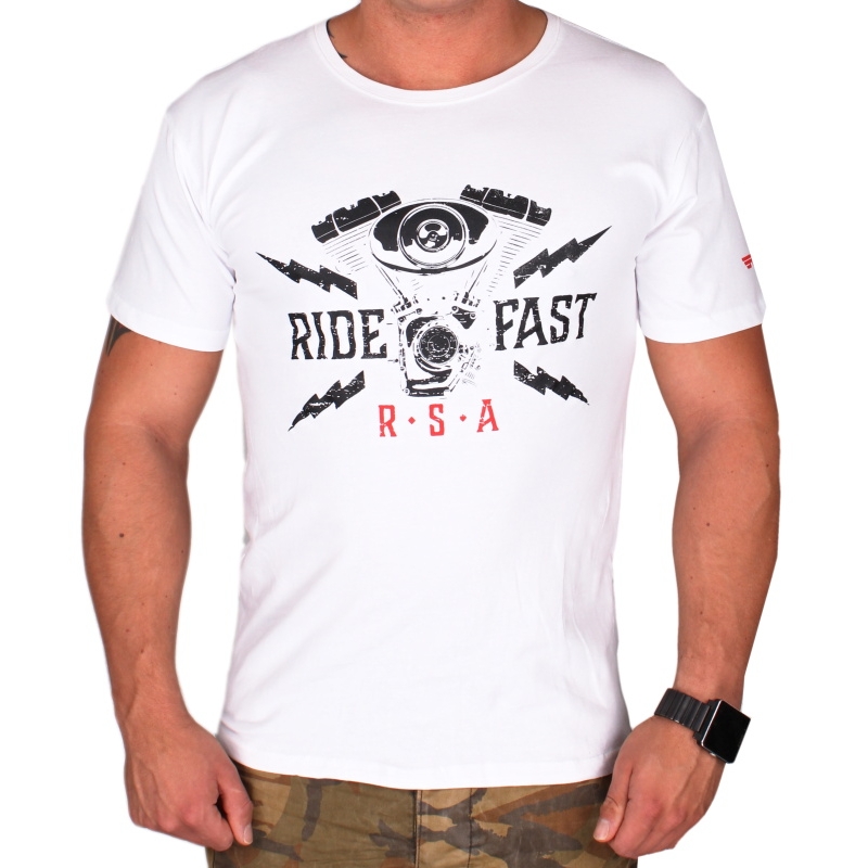 Tričko RSA Ride Fast bielej výpredaj