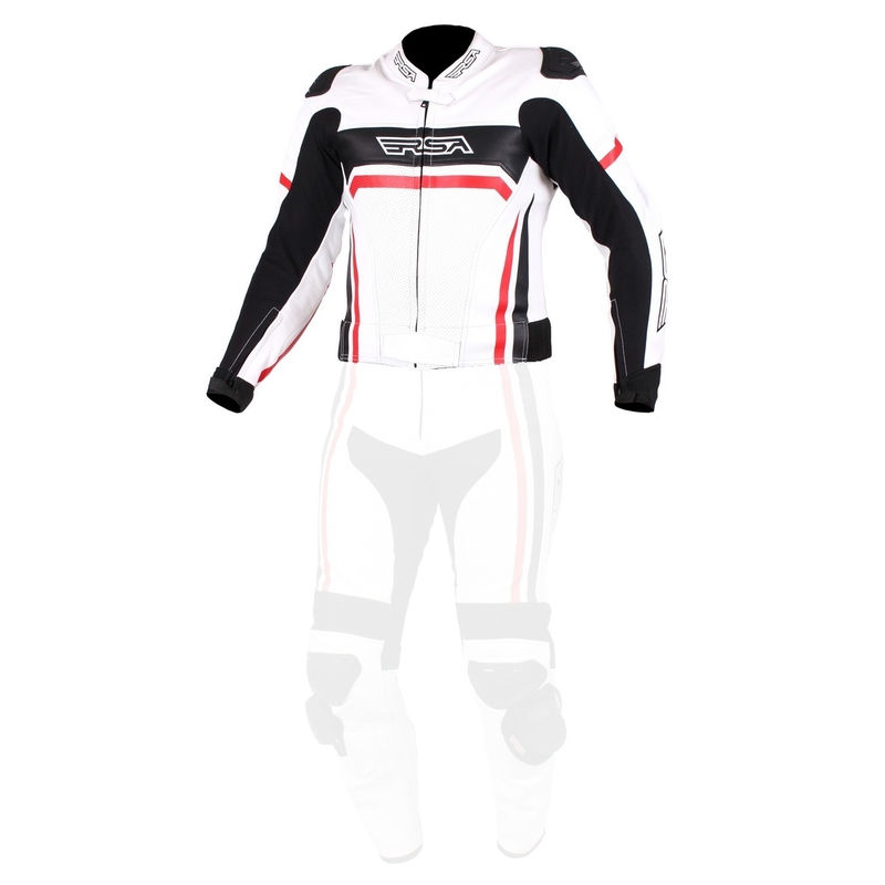 Pánska bunda na motorku RSA Virus bielo-čierno-červená vypredaj výpredaj