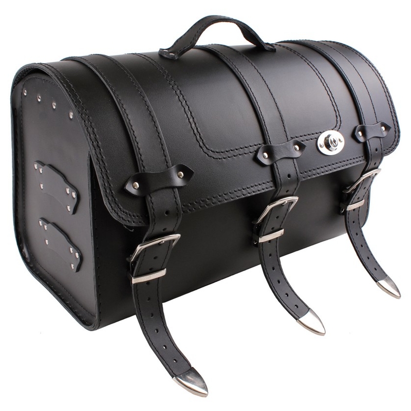 Kožený moto kufor na motorku Chopper RSA-131A so zámkom