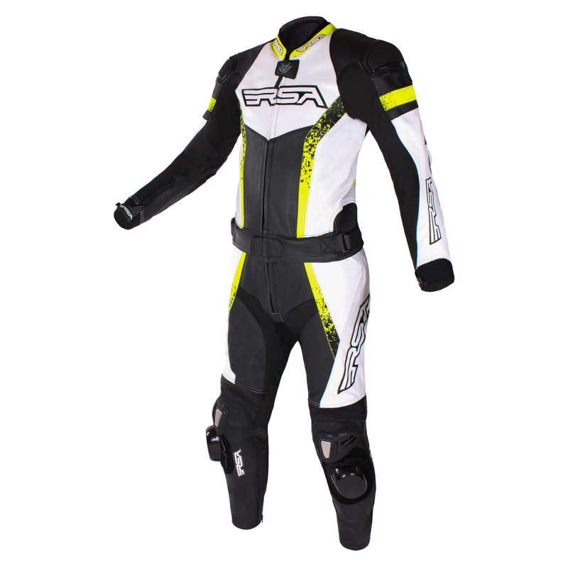 Kombinéza na motocykel RSA Imola 2 čierno-bielo-fluo žltá výpredaj