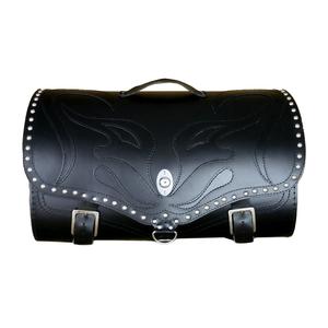 Kožená taška na motorku RSA K22 Black Demon čierna s nitmi 42 l