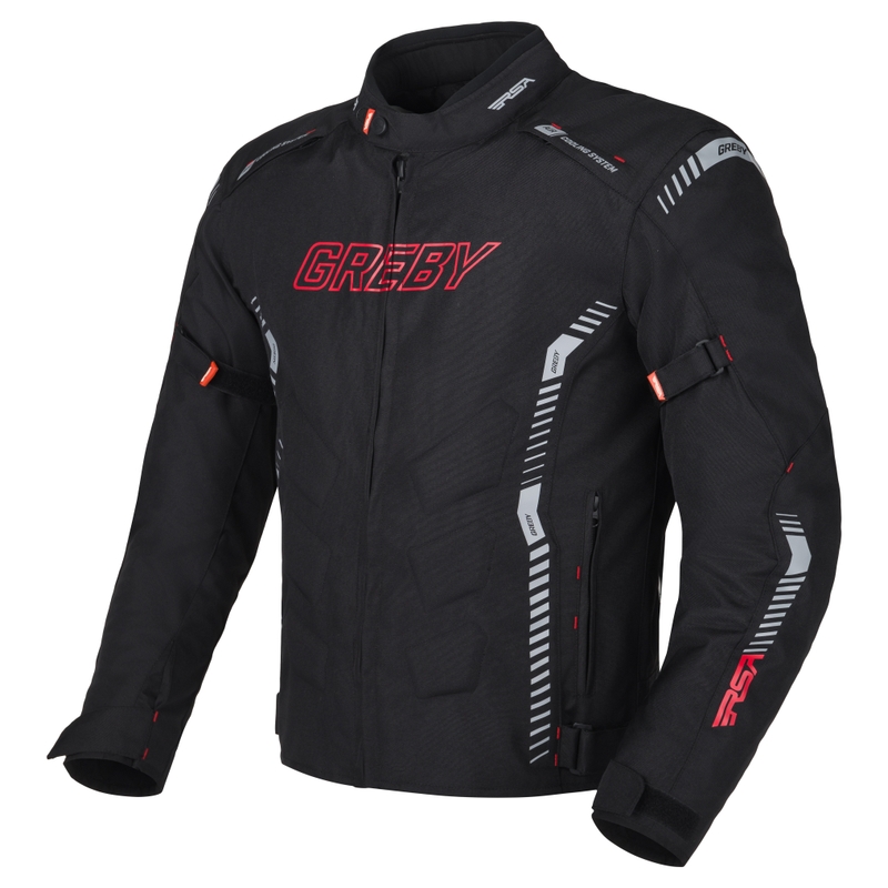 Bunda na motocykel RSA Greby 2 čierno-šedo-červená