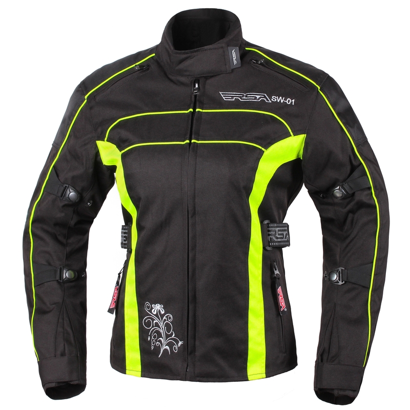 Moto bunda dámska RSA SW-01 čierno-fluo žltá výpredaj