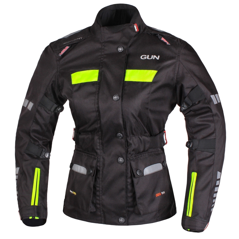 Dámska bunda na motorku RSA Gun čierno-fluo žltá výpredaj