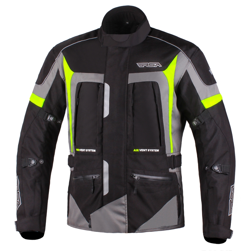 Bunda na motocykel RSA Desert čierno-šedo-fluo žltá výpredaj