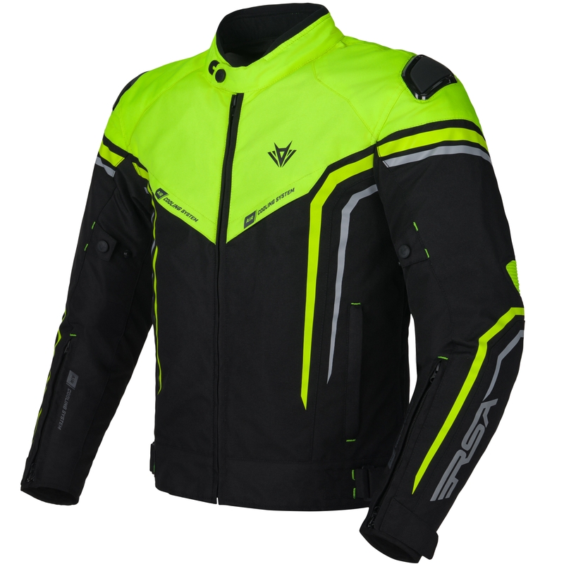 Bunda na motocykel RSA Compact 2 EVO čierno-šedo-fluo žltá