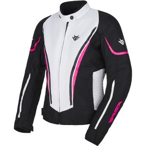 Dámska bunda na motocykel RSA Wasp bielo-čierno-ružová