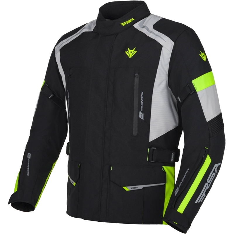 Bunda na motocykel RSA EXO 2 čierno-sivo-fluo žltá