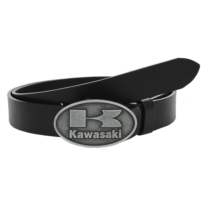 Kožený moto opasok se sponou Kawasaki