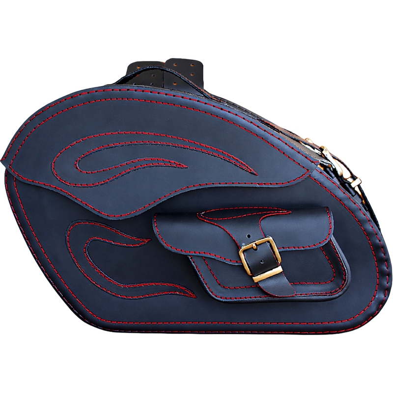 Kožené brašny na motorku RSA S266A černo-červené