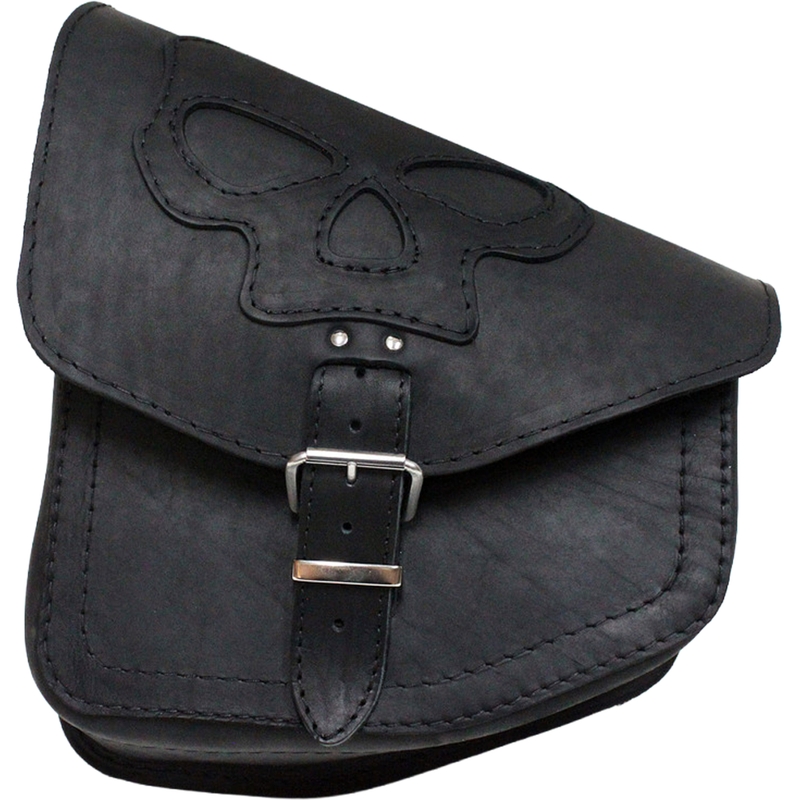 Kožená brašna na motorku RSA S66 Skull H-D Softail černá