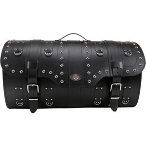 Kožený kufr na motorku se zámkem a nýty RSA K160 černý