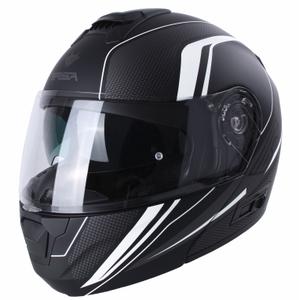 Vyklápacia prilba na motocykel RSA Rival čierno-šedo-biela výpredaj - II. akosť