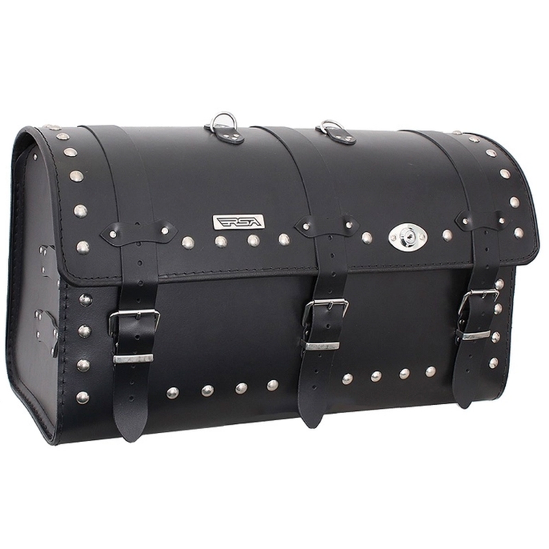 Kožený kufor na moto Chopper RSA-18B so zámkom
