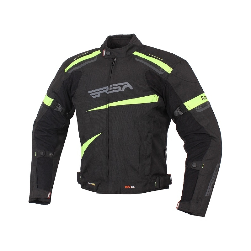 Bunda na motocykel RSA Razor čierno-fluorescenčno-žltá - II. akosť