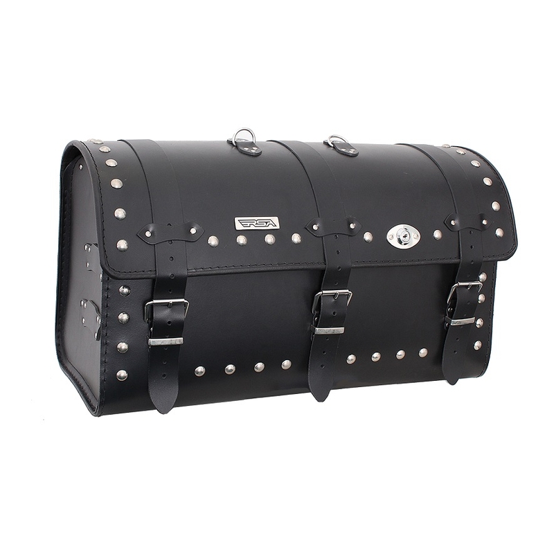 Kožený kufor na moto Chopper RSA-18B so zámkom